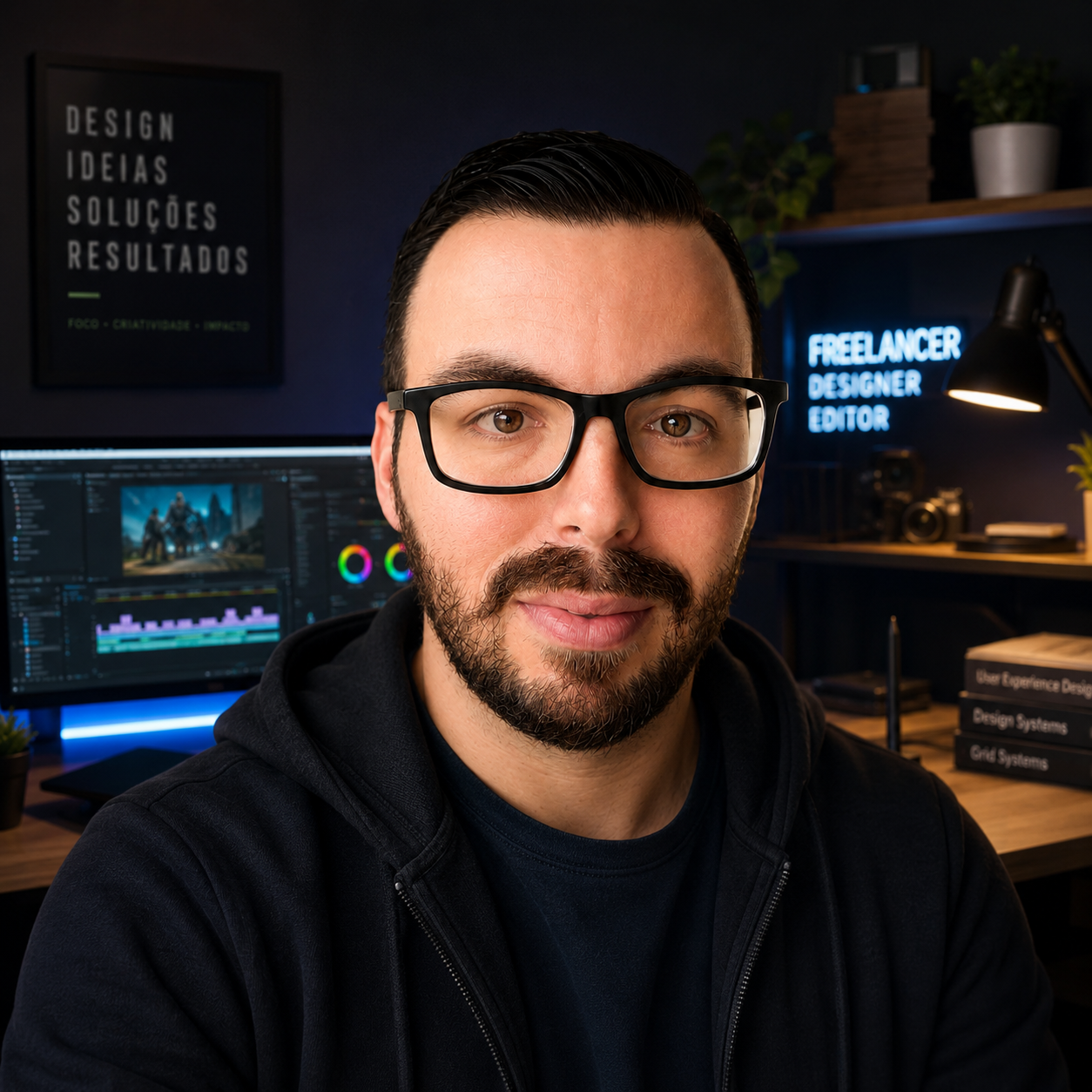 Petrus Caproni em estudio de criacao digital
